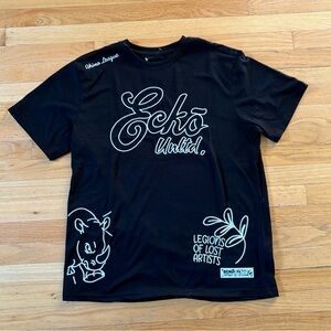 Ecko Unlimited Black Tee with White Script Large NWT